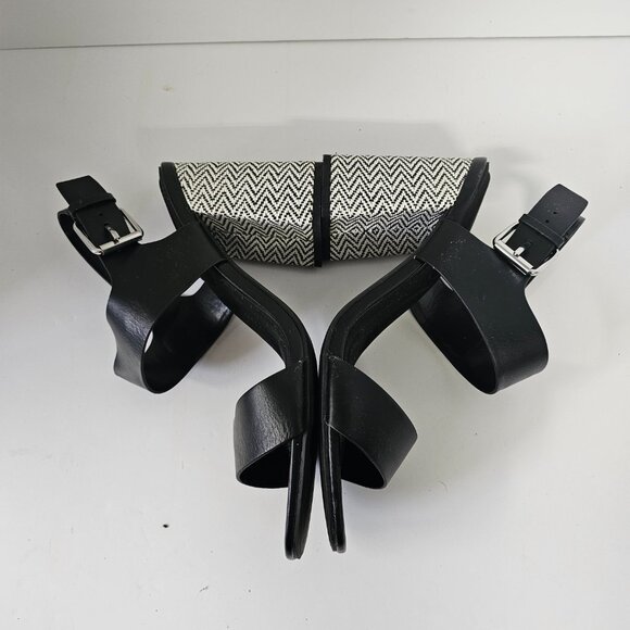 Apt. 9 Sandals Heel Black Faux Leather 9.5 - Picture 6 of 9